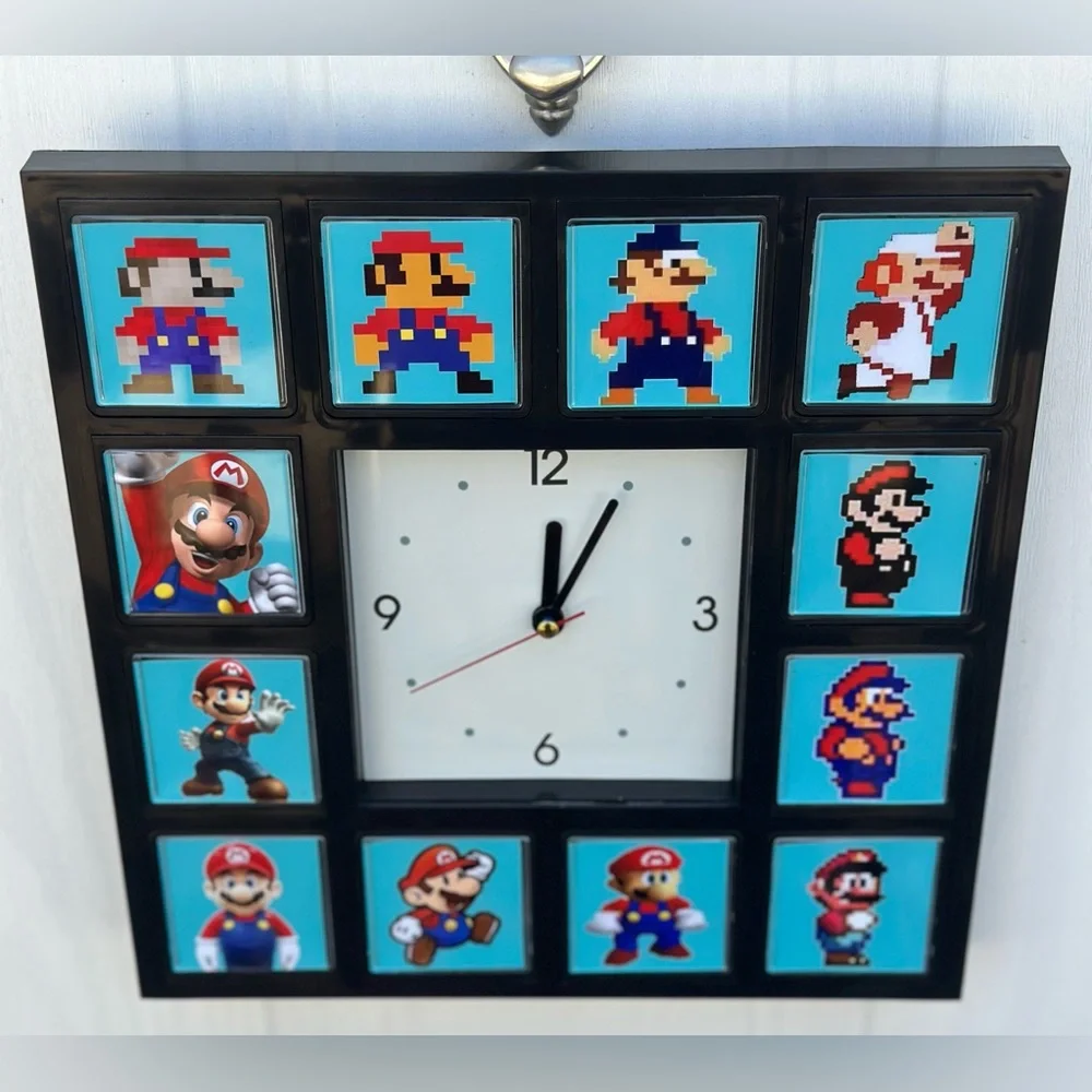 Nintendo Super Mario Brothers Throughout The Years Wall Clock